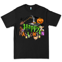 Black happy halloween farm animals Premium Tee - Zillion Design Studio