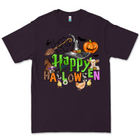Plum happy halloween farm animals Premium Tee - Zillion Design Studio