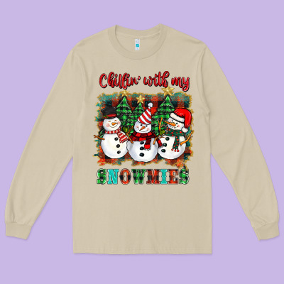 Chillin With My Snowies Long Sleeve Tee Designed By Barkaloodesign