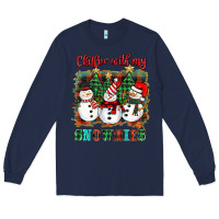 Navy chillin with my snowies Long Sleeve Tee - BarkalooDesign