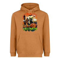 Meerkat Happy Halloween With Black Cat Heavyweight Hoodie - LillyAllenDesigns
