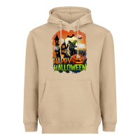 Mushroom Happy Halloween With Black Cat Heavyweight Hoodie - LillyAllenDesigns