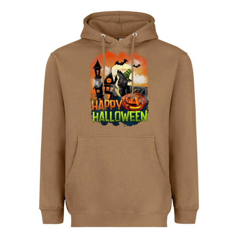 Happy Halloween With Black Cat Heavyweight Hoodie by LillyAllenDesigns | Teevron
