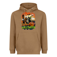 Toasted Coconut Happy Halloween With Black Cat Heavyweight Hoodie - LillyAllenDesigns