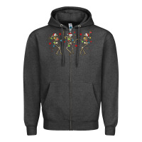 Charcoal Heather dancing skeleton christmas Zipper Hoodie - MaliasSmallBusiness