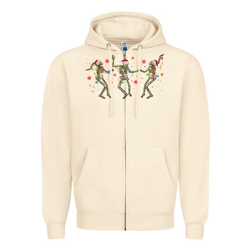 Dancing Skeleton Christmas Zipper Hoodie by MaliasSmallBusiness | Teevron