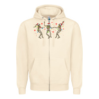 Sandshell dancing skeleton christmas Zipper Hoodie - MaliasSmallBusiness