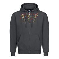 Smoke dancing skeleton christmas Zipper Hoodie - MaliasSmallBusiness