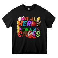 Black not all heros wear capes Heavy Core Tee - Zillion Design Studio