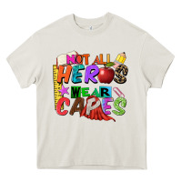 Cream not all heros wear capes Heavy Core Tee - Zillion Design Studio