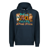 Navy moody before coffee Premium Hoodie - JahusDesignShop