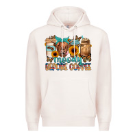 Pale Pink moody before coffee Premium Hoodie - JahusDesignShop