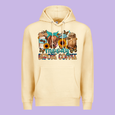 Moody Before Coffee Premium Hoodie Designed By Jahusdesignshop