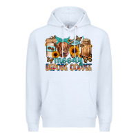 White moody before coffee Premium Hoodie - JahusDesignShop