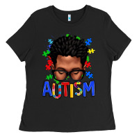 Black autism afro man Ladies Tee - texasbilliewilder