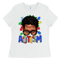 White autism afro man Ladies Tee - texasbilliewilder