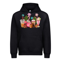 Black pink christmas coffe cups Urban Hoodie - CowGirlArtShop