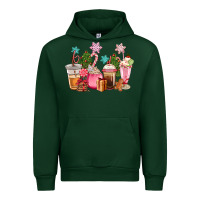 Forest Green pink christmas coffe cups Urban Hoodie - CowGirlArtShop