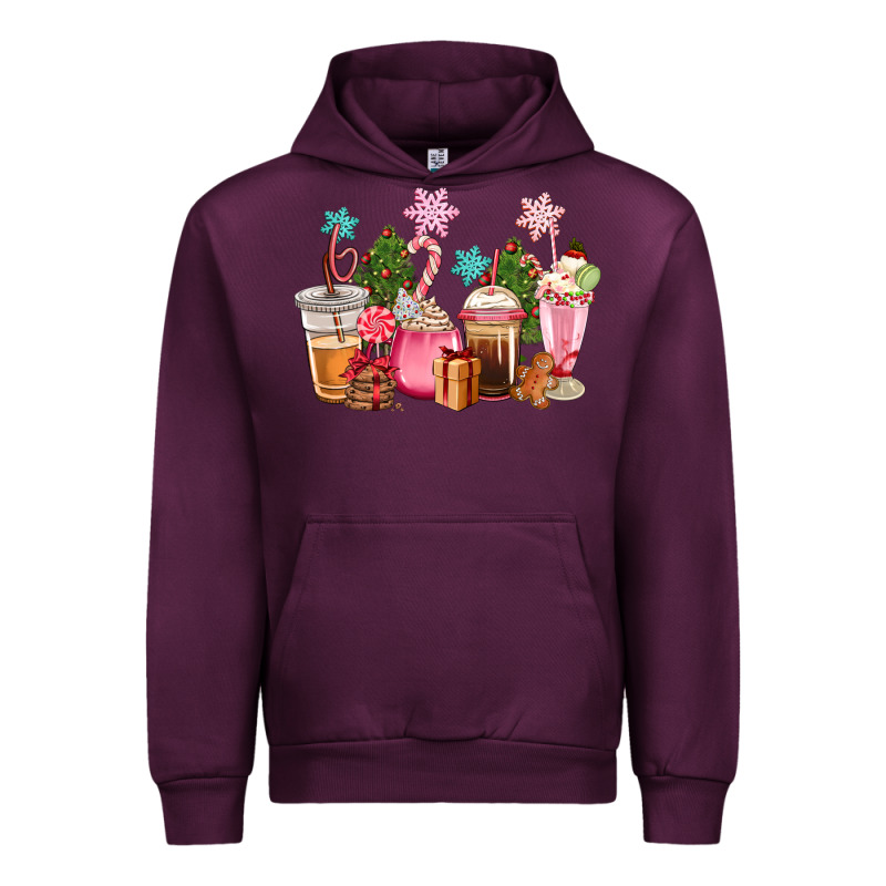 Pink Christmas Coffe Cups Urban Hoodie by CowGirlArtShop | Teevron