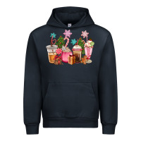 Navy pink christmas coffe cups Urban Hoodie - CowGirlArtShop