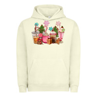 Pigment Pistachio pink christmas coffe cups Urban Hoodie - CowGirlArtShop