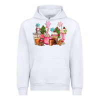 White pink christmas coffe cups Urban Hoodie - CowGirlArtShop