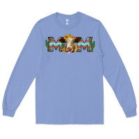 Colony Blue sunflower hereford cattle and cactus  mom Long Sleeve Tee - Jasminsmagicworld