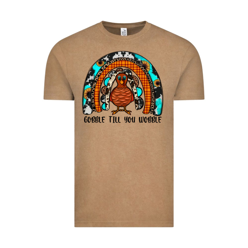 Gobble Till You Wobble Rainbow Vintage Tee by JahusDesignShop | Teevron