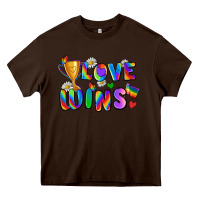 Chocolate Brown love wins Heavy Core Tee - Zillion Design Studio