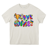 Cream love wins Heavy Core Tee - Zillion Design Studio