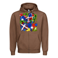 Chestnut puerto rico with dominican republic hearts Zipper Hoodie - NancyCooperArtShop