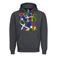 Smoke puerto rico with dominican republic hearts Zipper Hoodie - NancyCooperArtShop