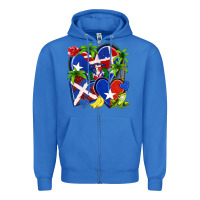 True Royal puerto rico with dominican republic hearts Zipper Hoodie - NancyCooperArtShop