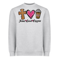 Heather Grey jesus love coffee Heavyweight Sweatshirt - Jasminsmagicworld