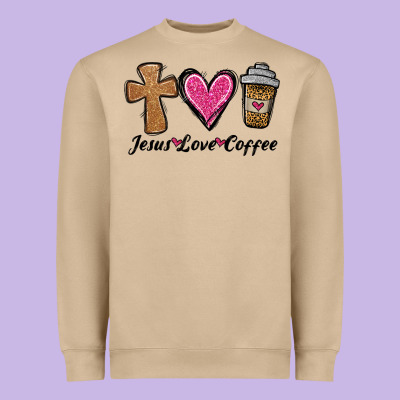 Jesus Love Coffee Heavyweight Sweatshirt Designed By Jasminsmagicworld