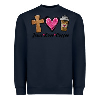 Navy jesus love coffee Heavyweight Sweatshirt - Jasminsmagicworld