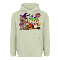 Matcha Happy Halloween With Yorkshire Terrier Dog Heavyweight Hoodie - LillyAllenDesigns