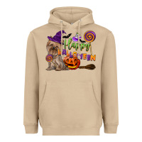 Mushroom Happy Halloween With Yorkshire Terrier Dog Heavyweight Hoodie - LillyAllenDesigns