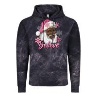 Pink Christmas African American Santa Believe Vintage Hoodie | Teevron