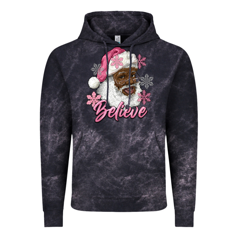 Pink Christmas African American Santa Believe Vintage Hoodie by RanaPortraitStore | Teevron