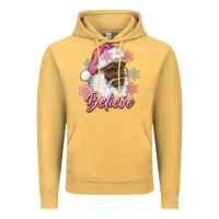 Vintage Mustard pink christmas african american santa believe Vintage Hoodie - RanaPortraitStore