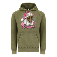 Vintage Olive pink christmas african american santa believe Vintage Hoodie - RanaPortraitStore