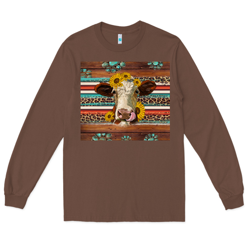 Western Sunflowers Gemstone Heifer Long Sleeve Tee by Jasminsmagicworld | Teevron