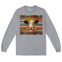 Heather Grey western sunflowers gemstone heifer Long Sleeve Tee - Jasminsmagicworld