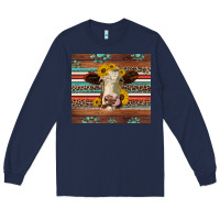 Navy western sunflowers gemstone heifer Long Sleeve Tee - Jasminsmagicworld