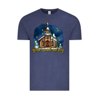 Vintage Denim Christmas church and snow grace and mercy Vintage Tee - AdoDesignShop