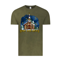 Vintage Olive Christmas church and snow grace and mercy Vintage Tee - AdoDesignShop