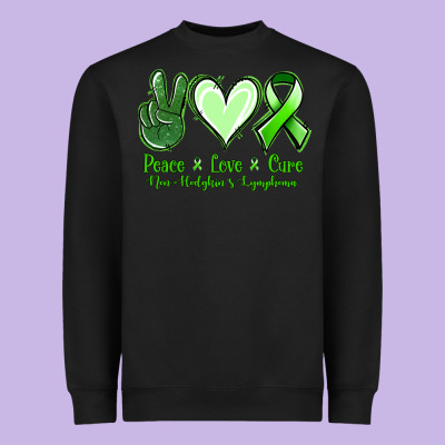 Peace Love Cure Non Hodgkin's Lymphoma Heavyweight Sweatshirt Designed By Jasminsmagicworld