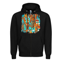 Black serape with leopard pattern Zipper Hoodie - NancyCooperArtShop