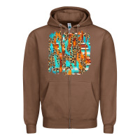 Chestnut serape with leopard pattern Zipper Hoodie - NancyCooperArtShop